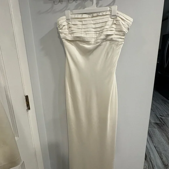 all white dress near me Nataly Ruched Maxi Dress